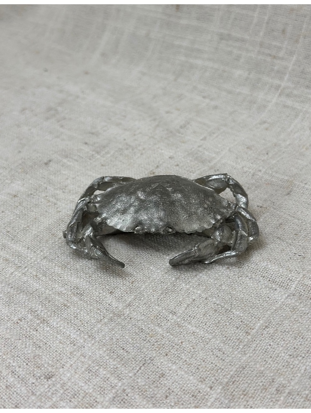3” Amos Pewter Silver Coloured Crab Paper Weight Figurine Nova Scotia
